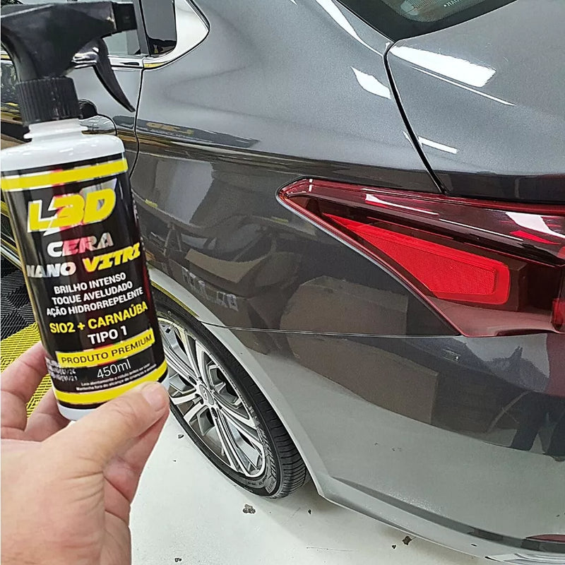 Cera Automotiva Cristalizadora Nano Vitri L3D 450ml - Brilho Intenso - Facilidade Na Aplicação