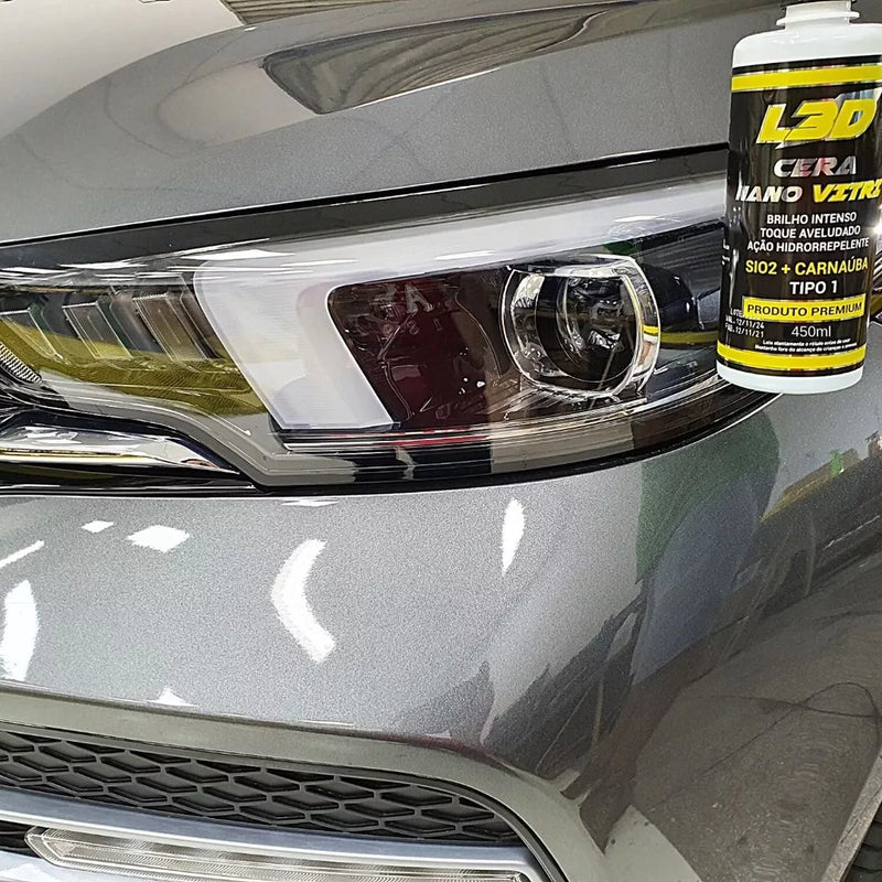 Cera Automotiva Cristalizadora Nano Vitri L3D 450ml - Brilho Intenso - Facilidade Na Aplicação